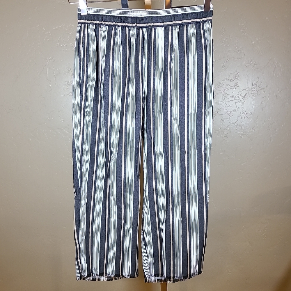 Alfred Dunner Black and Cream Wide Leg Palazzo‎ Pants Size 14P NWT